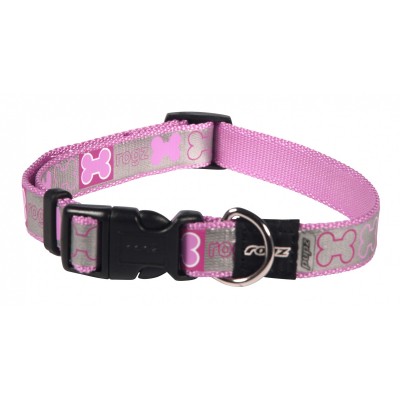 Светоотражающий ошейник для щенков, розовый Rogz Side Release Collar XS
