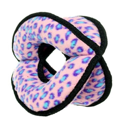 Супер прочная игрушка для собак Мяч-кольцо четырехсторонний, розовый леопард, прочность 9/10 Tuffy Ultimate 4WayRing Pink Leopard 363 г