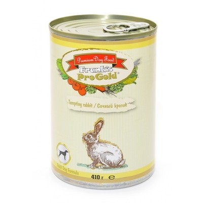 Консервы для собак "сочный кролик" Franks ProGold Tempting rabbit Adult Dog Recipe 410 г