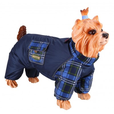 Дождевик для йоркширского терьера, синий (для девочки) Dezzie Raincoat for dogs S