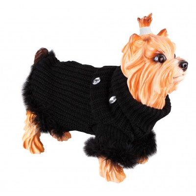 Свитер вязаный, черный, 20см Dezzie Knitted sweater for dogs 25 см