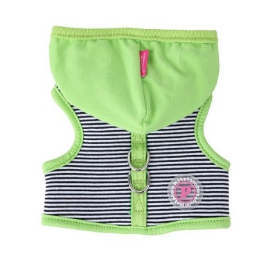 Жилет-шлейка в ч/б полоску, с зеленым капюшоном Pinkaholic Harper Pinka Harness S
