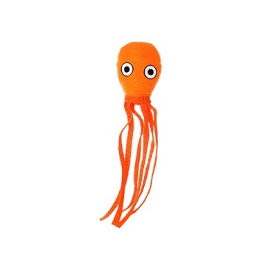Супер прочная игрушка для собак "Обитатели океана" Кальмар, малая, оранжевый, прочность 8/10 Tuffy Ocean Creature Jr Squid Orange 68 г