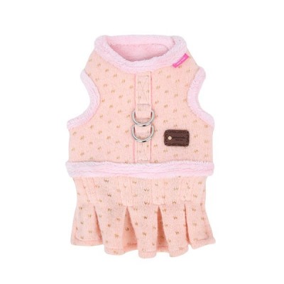 Платье-шлейка вязаное на иск. меха, нежно-розовый Pinkaholic Cubby Flirt Harness S