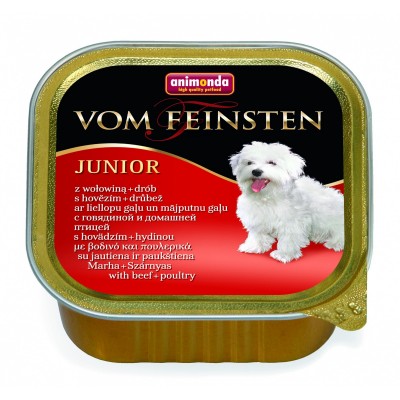 Консервы для щенков и юниоров с говядиной и мясом домашней птицы Animonda Vom Feinsten Junior 150 г