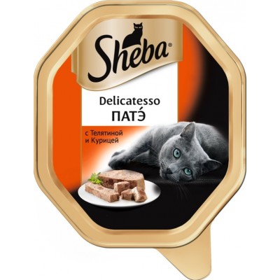 Консервы для кошек в ламистере Sheba Delicatesso патэ с телятиной и курицей 85 г