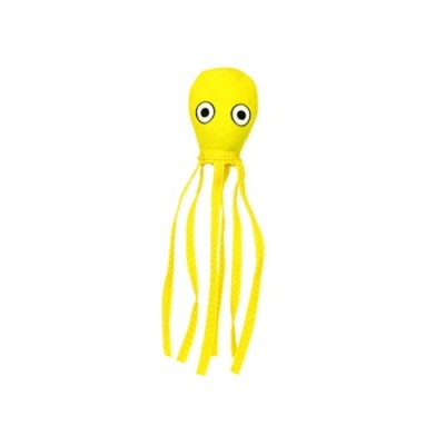 Супер прочная игрушка для собак "Обитатели океана" Кальмар, малая, желтый, прочность 8/10 Tuffy Ocean Creature Jr Squid Yellow 68 г