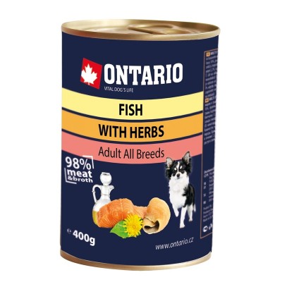 Консервы для собак: рыбное ассорти Ontario Mini Multi Fish&Salmon oil 400 г