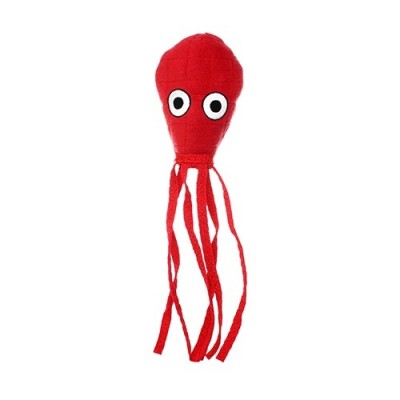 Супер прочная игрушка для собак "Обитатели океана" Кальмар, средний, красный, прочность 9/10 Tuffy Ocean Creature Ultimate Squid Red 136 г