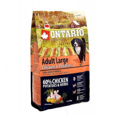 Корм для собак крупных пород с курицей и картофелем Ontario Large Chicken&Potatoes 2,25 кг