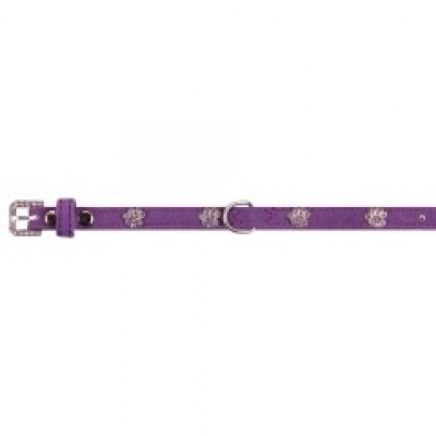 Ошейник фиолетовый, бархатный со стразами для собак, S, 1 х 23-28 см Dezzie Dogs collar 80 г