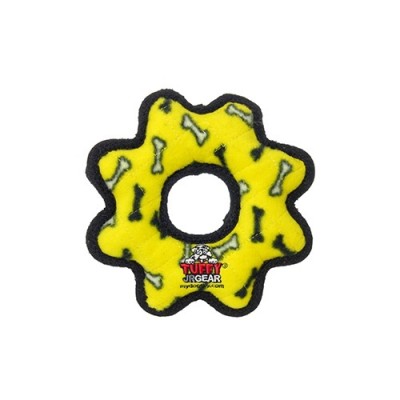 Супер прочная игрушка для собак Шестеренка малая, желтый, прочность 8/10 Tuffy Jr Gear Ring Yellow Bone 113 г