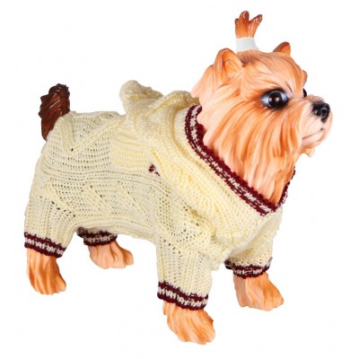 Свитер вязаный белый с капюшоном, 20 см Dezzie Knitted sweater for dogs 35 см