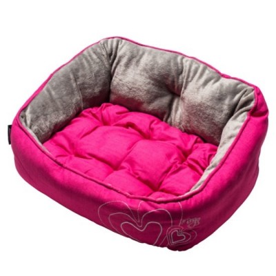 Мягкий лежак с двусторонней подушкой, "Розовое сердце" Rogz Luna Podz S