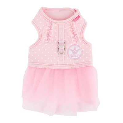 Платье-шлейка в горошек с рюшами "Принцесса", розовый Pinkaholic Princesse Flirt Harness L