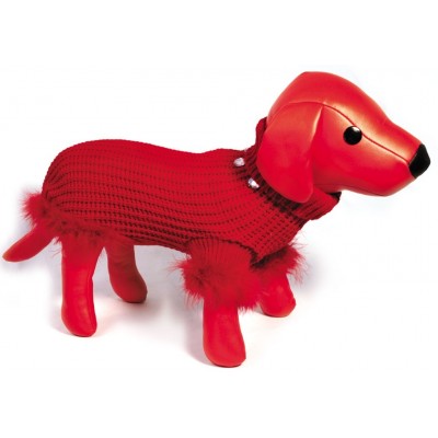Свитер вязаный, красный, 20 см Dezzie Knitted sweater for dogs 25 см