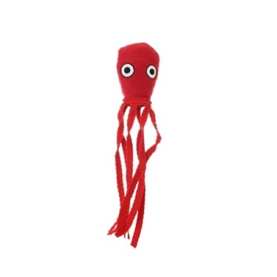 Супер прочная игрушка для собак "Обитатели океана" Кальмар, малая, красный, прочность 8/10 Tuffy Ocean Creature Jr Squid Red 68 г