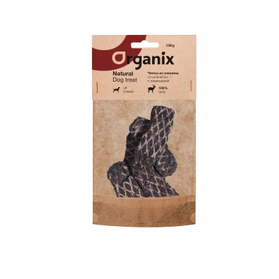 Лакомство для собак Organix Чипсы из оленины со шпинатом и ламинарией 60 г