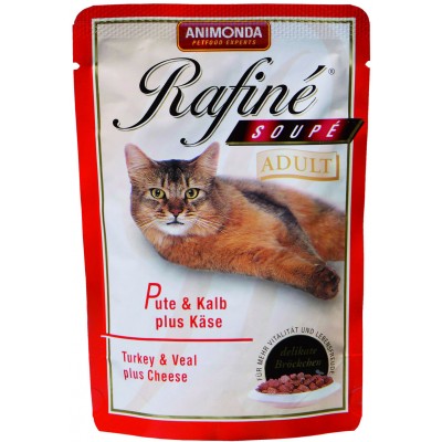 Паучи для кошек с индейкой, телятиной и сыром Animonda Rafine Soupe Adult 100 г