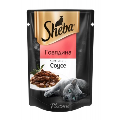 Консервы для кошек паучи Sheba Pleasure ломтики в соусе, говядина 85 г