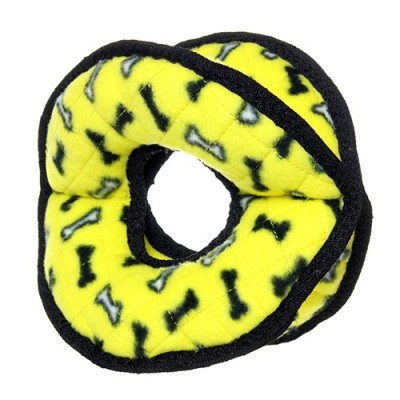 Супер прочная игрушка для собак Мяч-кольцо четырехсторонний, желтый, прочность 9/10 Tuffy Ultimate 4WayRing Yellow Bone 363 г