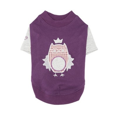 Хлопковая футболка "Полночь" с аппликацией Сова на спине, фиолетовый Pinkaholic Cloud S