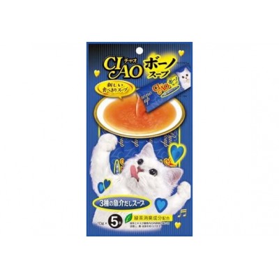 Соус для кошек крем-суп из креветок Inaba Cream Soap Shrimp 17 г х 5 уп
