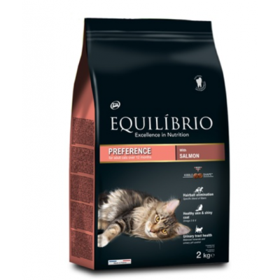 Сухой корм для взрослых кошек с лососем Equilibrio Preference Salmon 0,4 кг