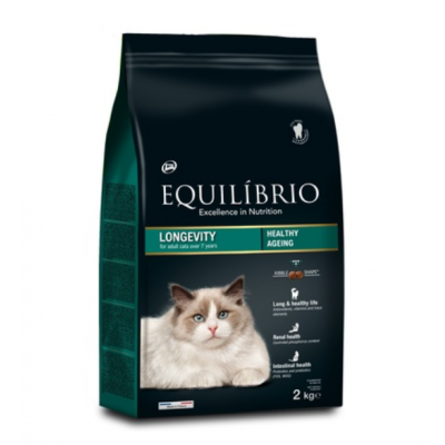 Сухой корм для пожилых кошек старше 7 лет с лососем Equilibrio Longevity 0,4 кг