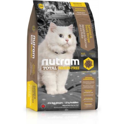 Беззерновой корм для кошек из мяса лосося и форели Nutram Cat T24 Salmon & Trout 1,13 кг