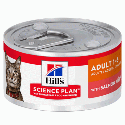 Консервы для кошек с лососем Hills Adult 1-6 82 г