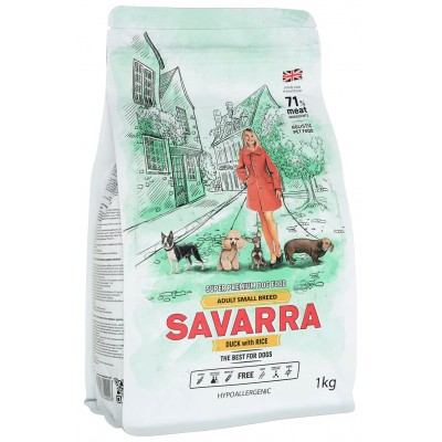 Сухой корм для взрослых собак мелких пород с уткой и рисом Savarra Adult Dog Small Breed 18 кг