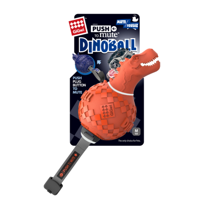 Игрушка для собак с отключаемой пищалкой, оранжевая GiGwi Динозавр 13 см