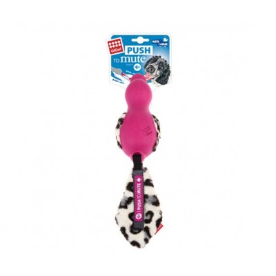 Игрушка для средних и крупных собак GiGwi Утка с отключаемой пищалкой розовая 18 см