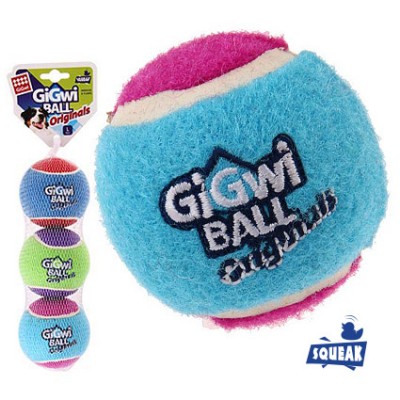 Игрушка для средних и крупных собак GiGwi Три мяча с пищалкой 8 см