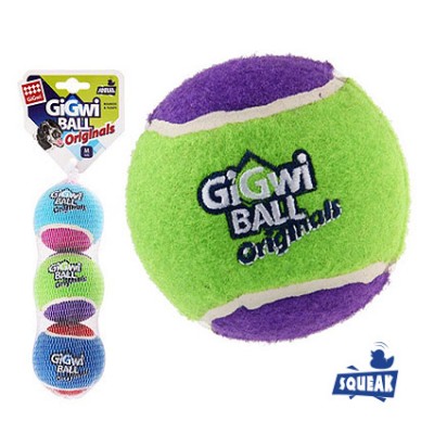 Игрушка для средних и крупных собак GiGwi Три мяча с пищалкой 6,5 см