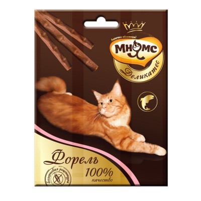 Лакомые палочки 9 см для кошек с форелью Мнямс Деликатес 3 * 4 г