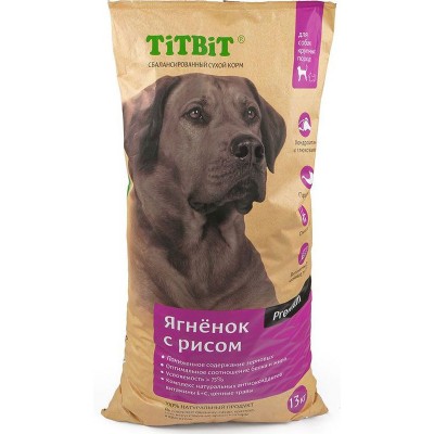 Сухой корм для собак крупных пород ягненок с рисом Titbit Lamb & Rice 13 кг