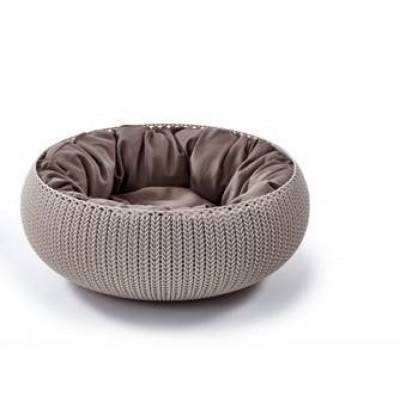 Лежак для животных с подушкой, дымчато-бежевый Curver PetLife Вязанный комфорт 54 х 20,2 см
