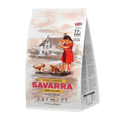 Сухой корм для котят с индейкой и рисом Savarra Kitten 400 г