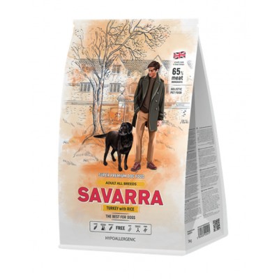 Сухой корм для взрослых собак с индейкой и рисом Savarra Adult Dog Turkey 1 кг
