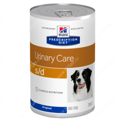 Диета конcервы для собак для лечения МКБ струвиты Hills Prescription Diet Urinary Care s/d 370 г