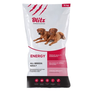Корм для активных собак Blitz Adult Energy Dog 15 кг