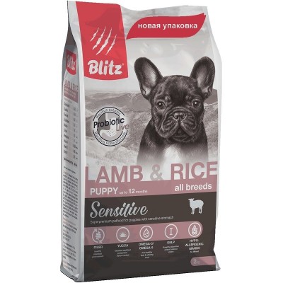 Корм для щенков с ягненком и рисом Blitz Puppi Lamb & Rice 2 кг