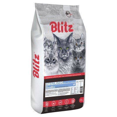 Корм для стерилизованных кошек Blitz Sterilised Cats 10 кг