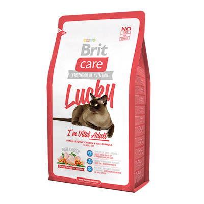 Корм сухой для кошек с курицей Brit Adult Cat Care Chicken Lucky Vital 7 кг