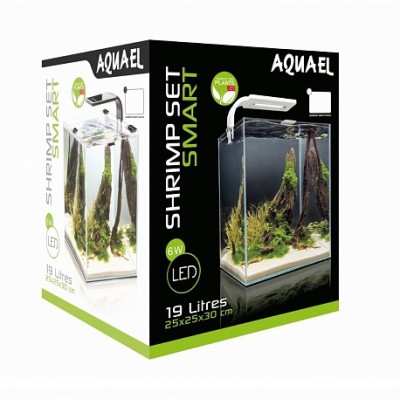Креветкарий 30х30х35 см укомплектован светодиодным светильником, фильтром, нагревателем Aquael Shrimp Set Smart Plant II 30 белый