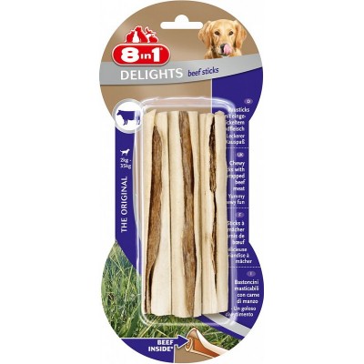 Палочки с говядиной, для маленьких и средних собак 8in1 Delights Beef Sticks, 25 г/шт 3 шт
