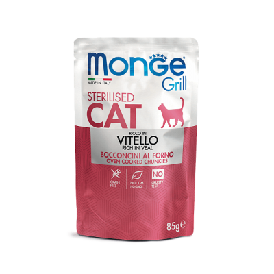 Паучи для стерилизованных кошек итальянская телятина Monge Adult Cat Sterilization Beef 85 г