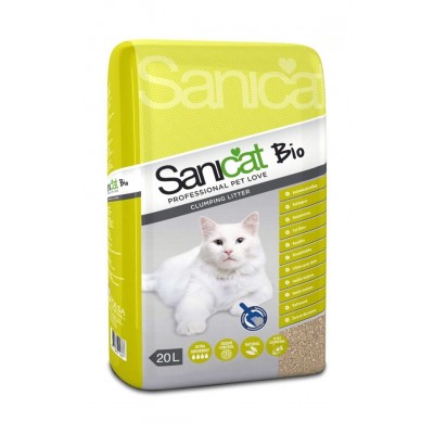 Комкующийся наполнитель без аромата Sani Cat Bio 20 л